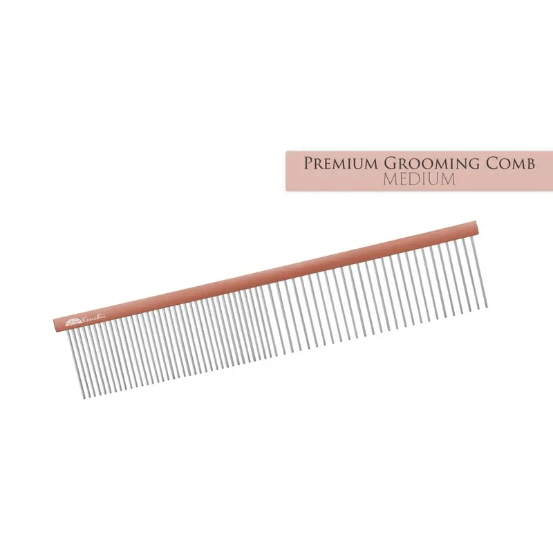 Kenchii Gold Premium Satin Rose Grooming Combs ) Medium