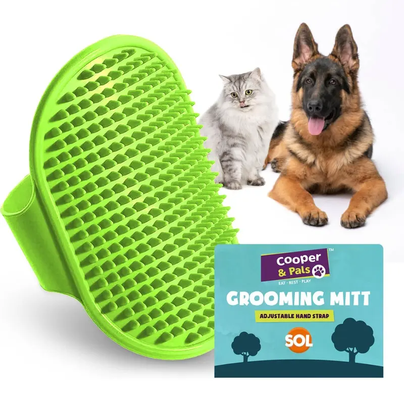New Sol (Pack Of 1) Dog Grooming Mitt Pet Brush | Cat Fur Deshedding 318827 Size 1