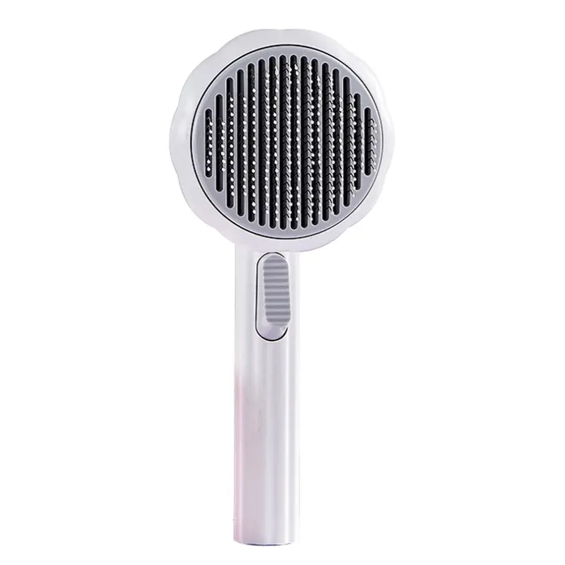 Comb White Pet Pumpkin Brush Pet Grooming Self Cleaning Slicker Brushpear