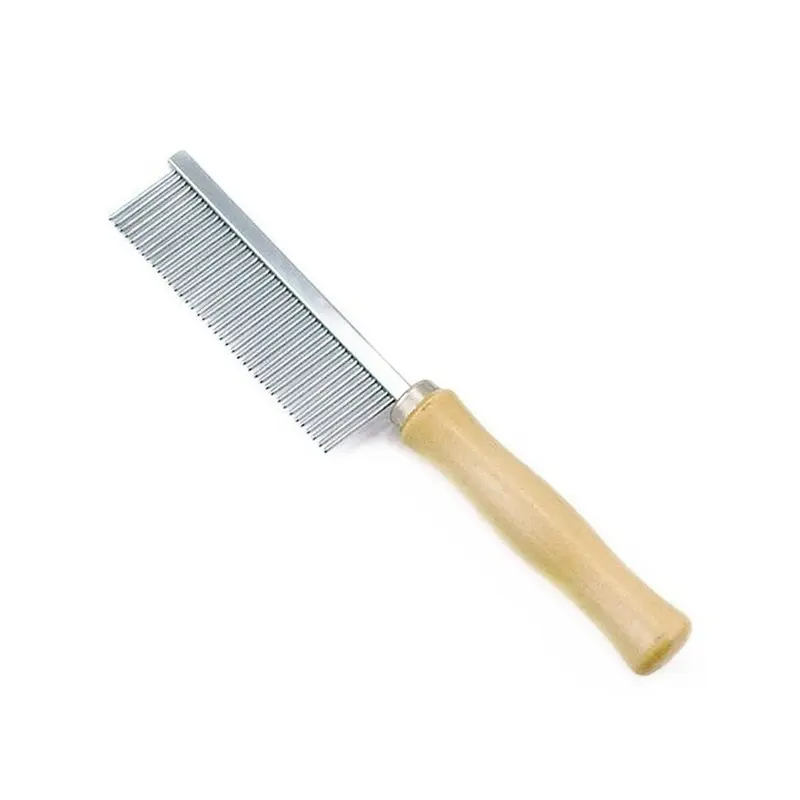 Dsport Pet Wooden Handle Single Row Comb Cat And Dog Row Comb