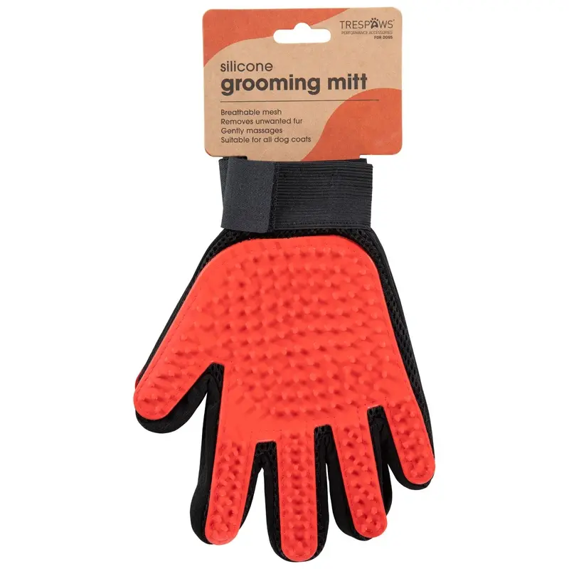 Trespass Unisex Red Trespaws Dog Grooming Mitts Teddy Each