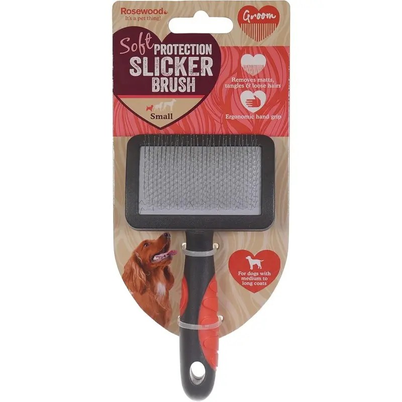 Rosewood Soft Protection Slicker Brush For Dogs, Small