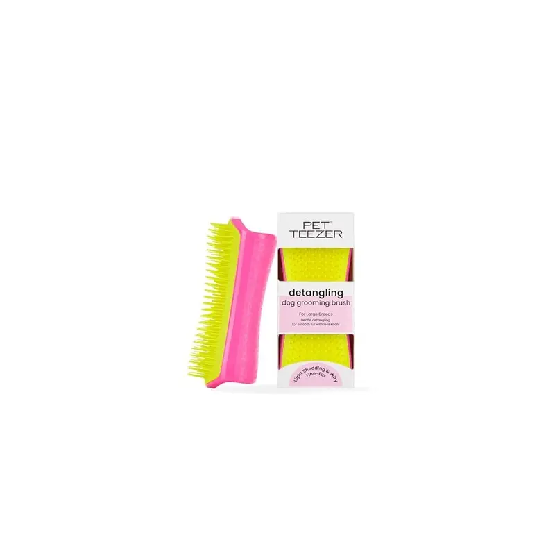 Tangle Teezer Pink/Yellow Pet Teezer, Detangling And Dog Grooming Brush, And