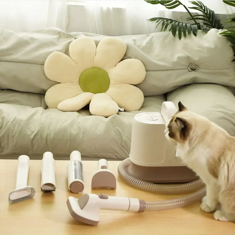 Living And Home 6 In 1 Pet Grooming Kit Vacuum With Brushes Comb 6In