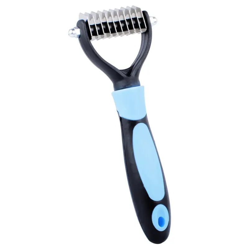 Dr. Disposal Blue Undercoat Rake, Pet Grooming Tool - Safety Grooming Comb,