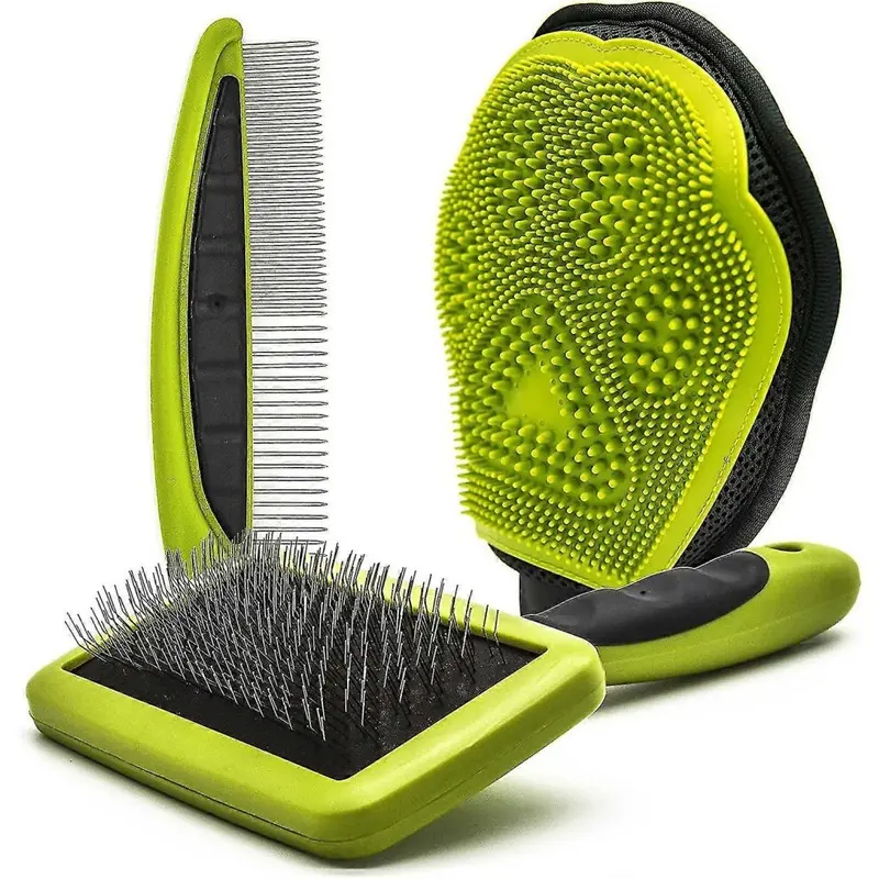 Fitville (As Show, One ) Pack Pet Grooming Gloves, Brushes Size 3