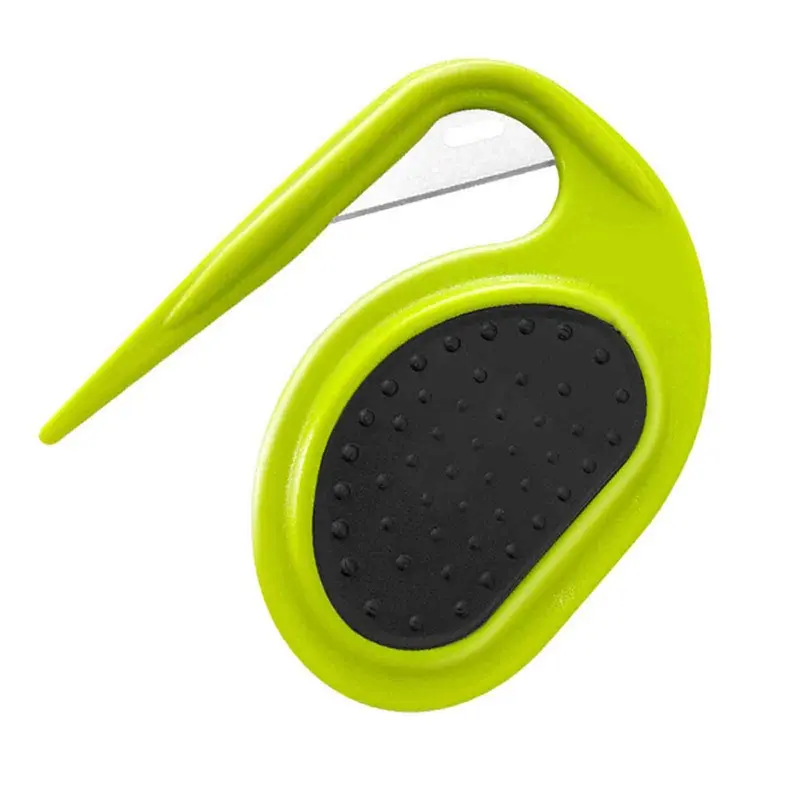 Green/Orange () Pet Dematting Tool With Steel Blade, Anti-Slip Handle,