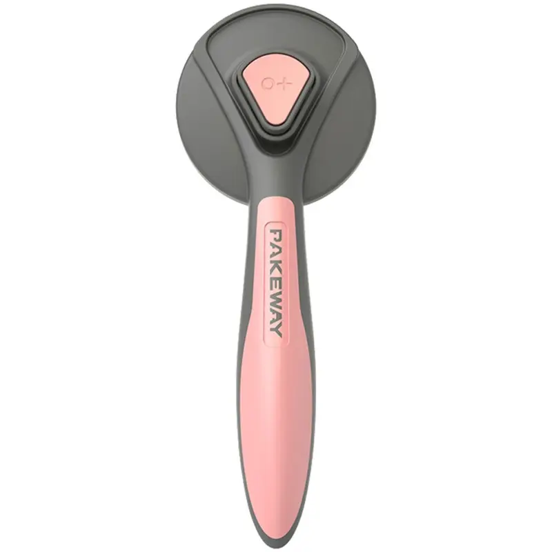 Pink (Pink) Dog Cat Pet Brush Self Cleaning Slicker Grooming Hair Remover Comb Tools