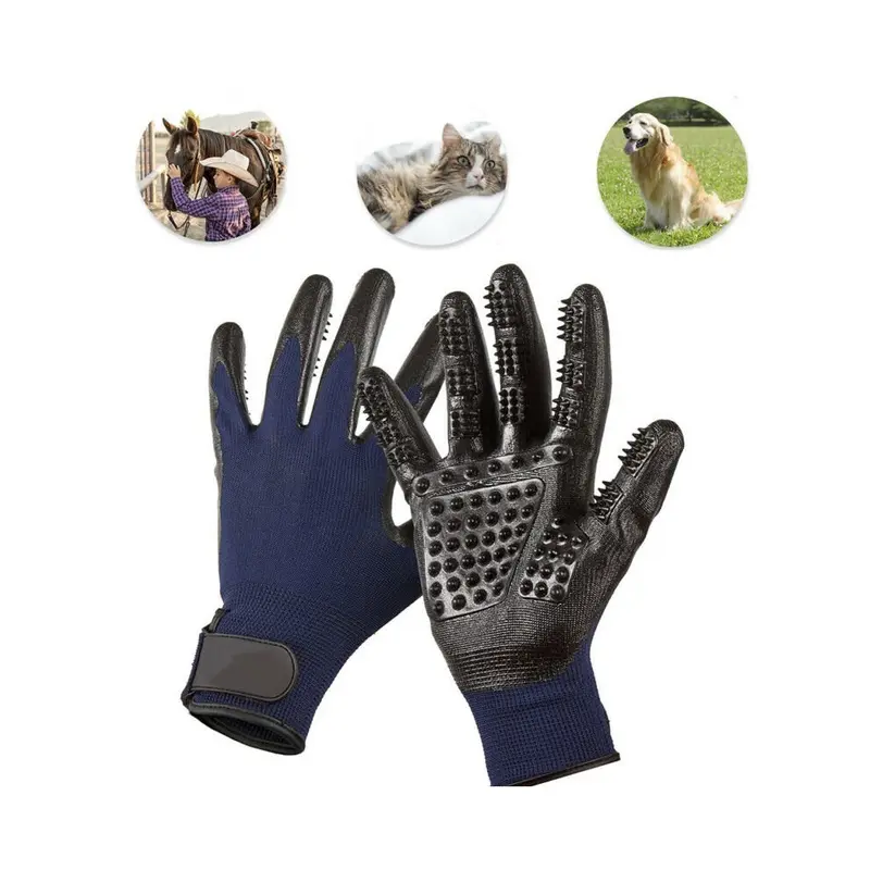 New Pet Dog Cat Horse Cleaner Grooming Gloves Brush Hair Remover Shedding Massage Uk