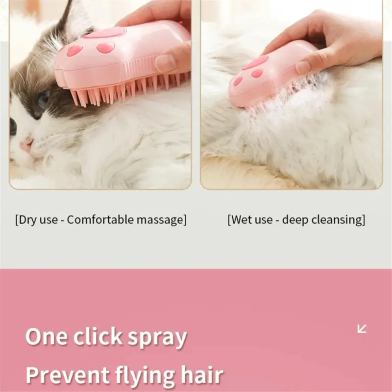 1Pcs Cat Steamy Brush Dog Massage Comb Built-In Electric Water Size 1