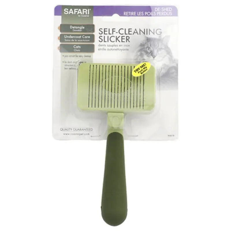 Safari , Self-Cleaning Slicker Brush For Cats, 1 Slicker Brush
