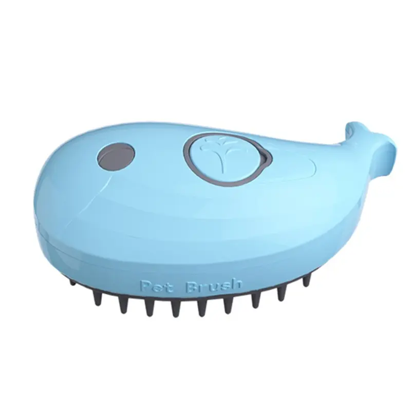 Blue Cat Steam Brush - Self Cleaning Steamy Cat Brush For Massage