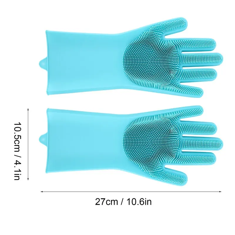 2Pcs Pet Cat Dog Bathing Massage Shower Gloves Multifunctional Cleaning Brush Size 2