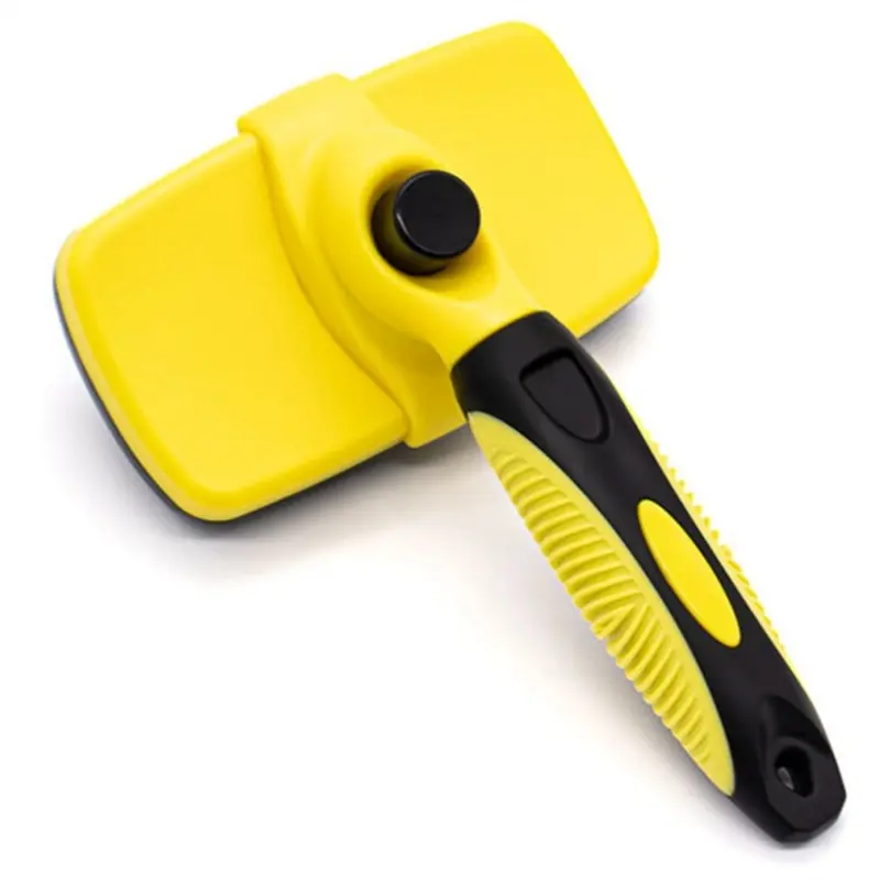 NeznaKov Yellow Dog Self-Cleaning Slicker Brush, Pain Free Bristles Gently,