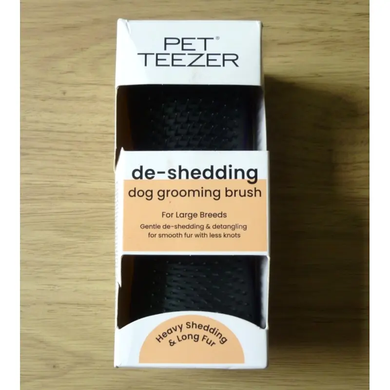 Pet Teezer - de-shedding dog grooming brush, for Large Breeds. Purple/black.