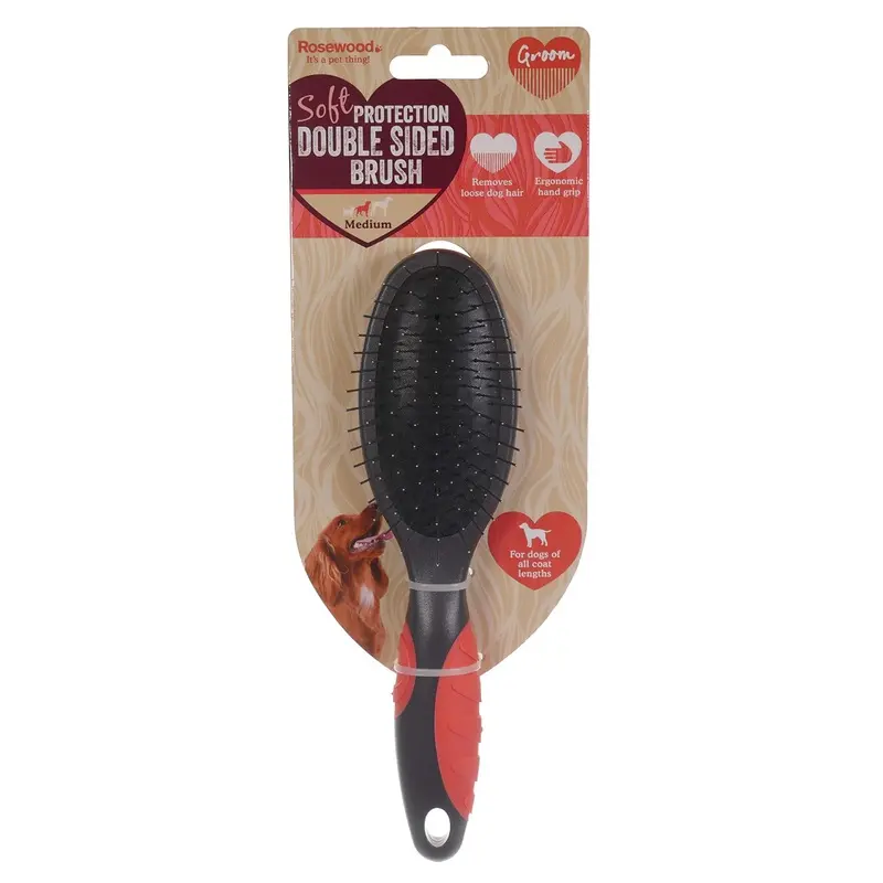 Rosewood Soft Protection Double Sided Brush for Dogs, Medium