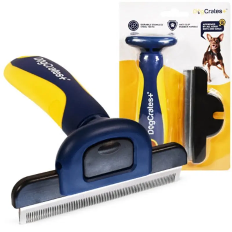 Dogcrates+ Professional Dog Deshedding Tool With Stainless Steel Removable Blade