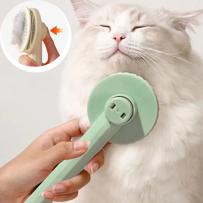Pet Dog Cat Brush Grooming Slicker Self Cleaning Slicker Hair Brush