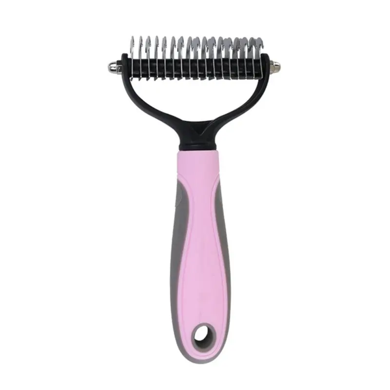 Pink For Long Unkempt Hair Removal Comb Dog Brush Large