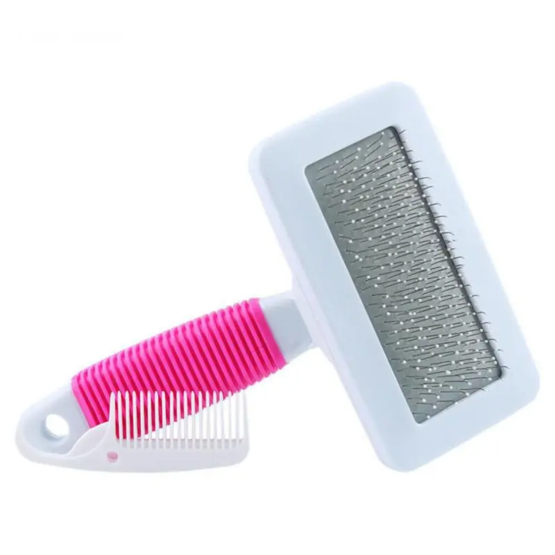 New Greenzech (, L) Pet Puppy Dog Cat Hair Shedding Grooming Trimmer Fur Comb Brush Pink