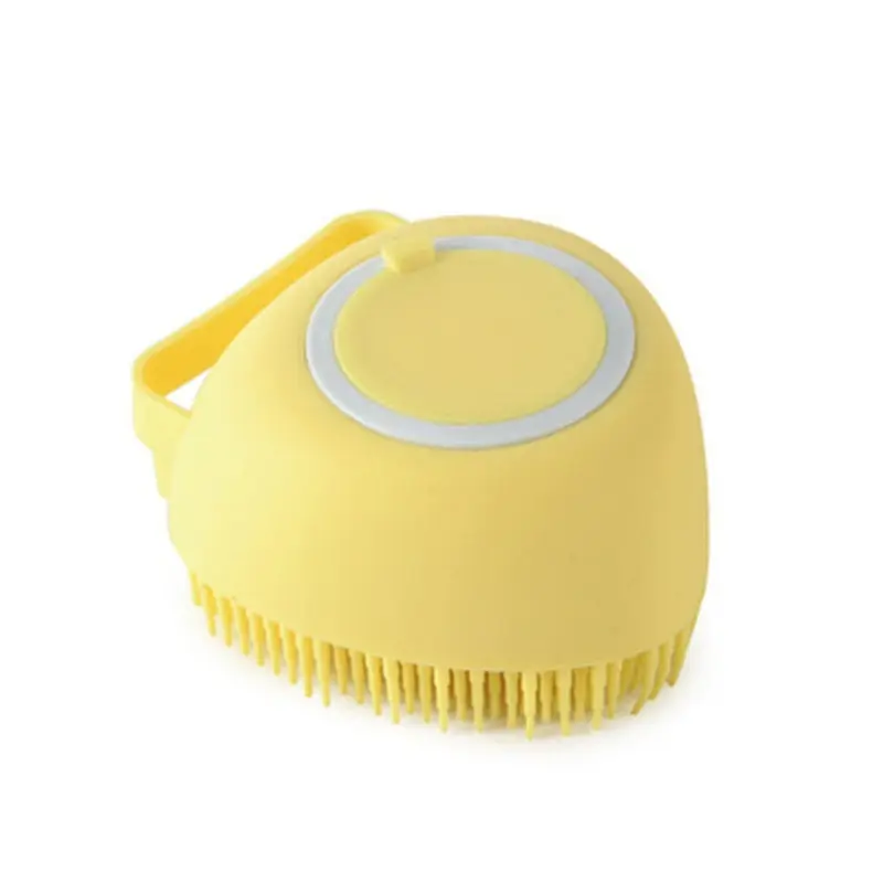 Yellow 3Pcs Pet Bath Brush Massage Silicone Pet Products Size 3