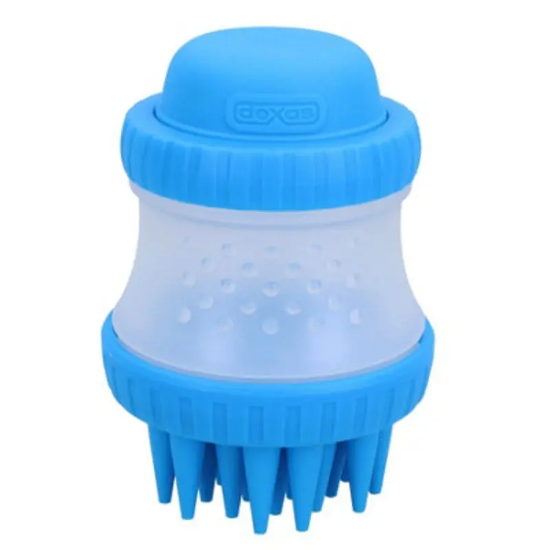 Ab Tools Silicone Dog Washing Brush With Built In Shampoo Reservoir Dogs On Go Blue