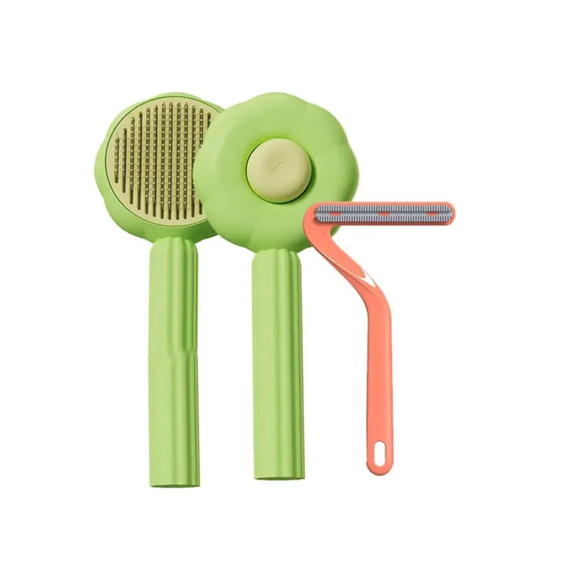 Exogio Green 2Pcs Cat, Dog Brush, Cat Brush For Short Long Haired Cats, Size 2