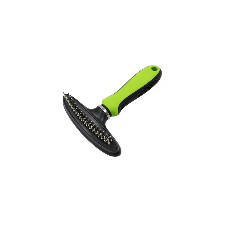 Petpurifiers Green Flex Series Dual-Row Grooming Rake Pet Comb, - One Size