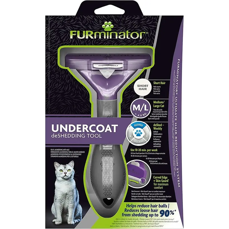 Furminator Undercoat Deshedding Tool For Short Haired Cats - Cat Medium