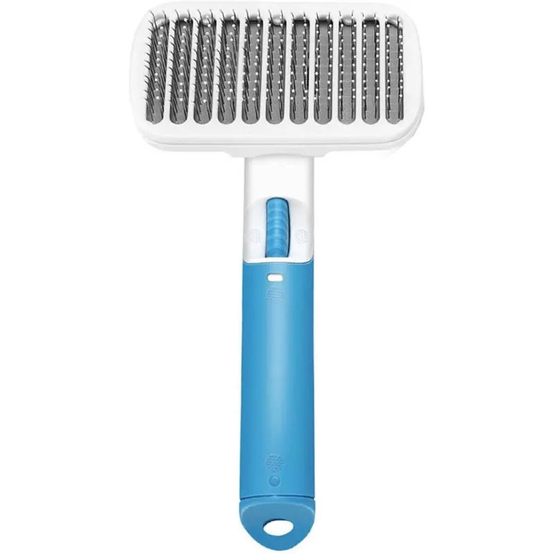 Gopatriot Memory Blue Pet Grooming Brush For Loose Undercoat Soft Comb (Square Comb, )