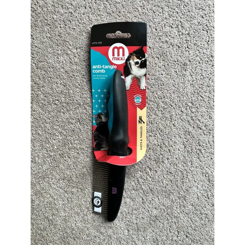 Mikki Anti-tangle Pet Comb. For Thick/Long/Curly Coats. New. Free P&P