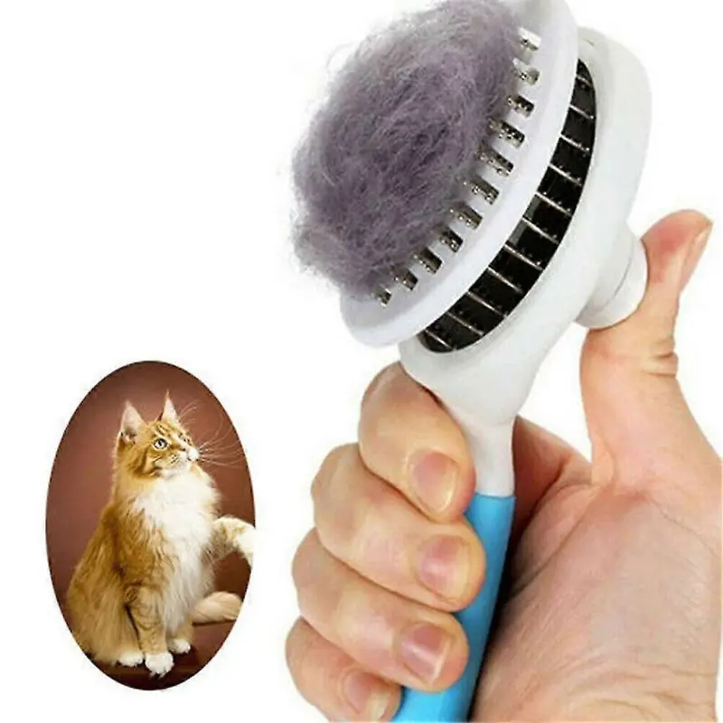 Blue Pet Comb Cat Brush Hair Debut Dog Hair Brush Pet Self-Cleaning Needle Comb(Blue)