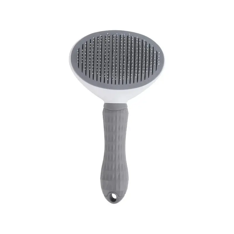 Gray (Gray) Brush Pet Dog Cat Comb Self Cleaning Pet Hair Remover Brush Dogs Cats For