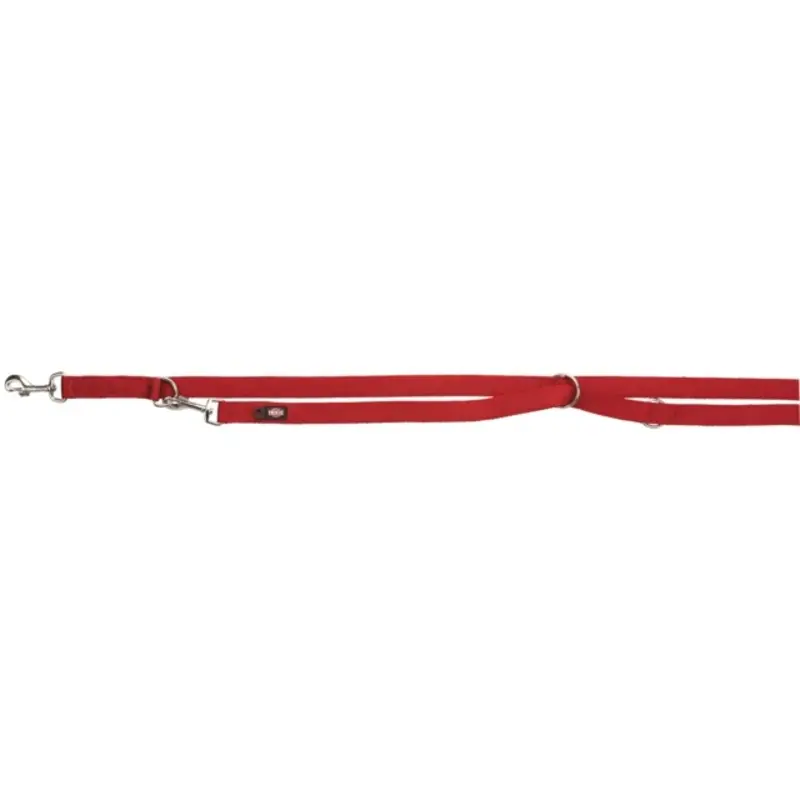 Trixie Premium Adjustable Leash Double Laye For Dogs - Extra - 2.00 M/10 Mm Red Small