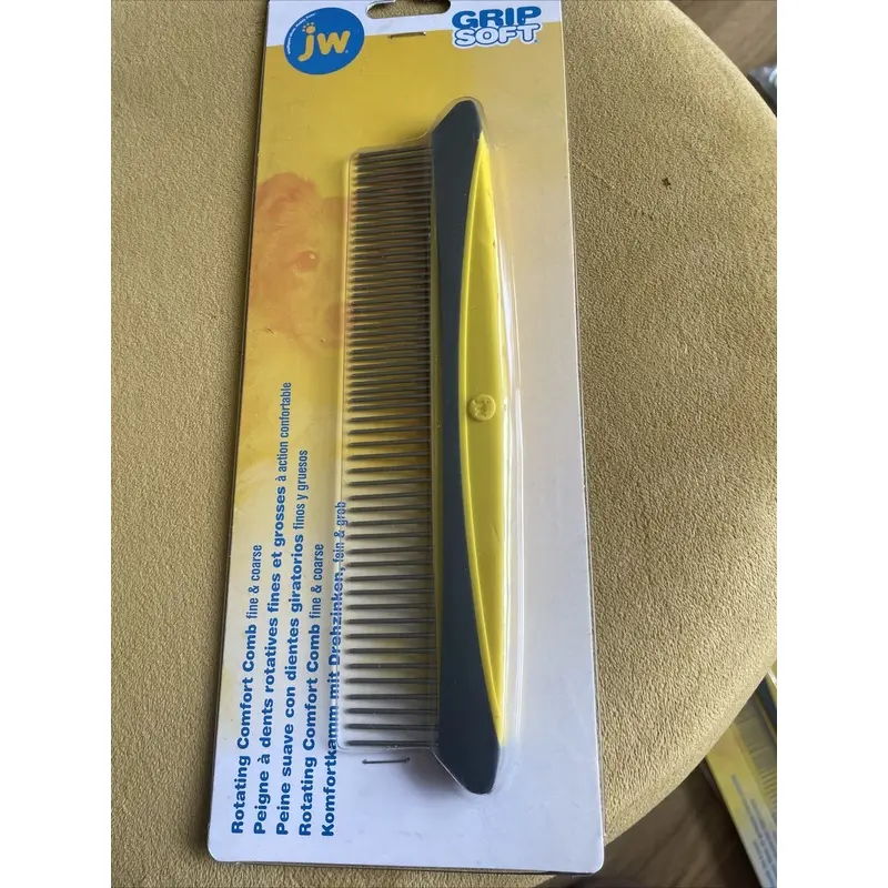 JW Rotating Comfort Comb BNWT Dog Comb Grip Soft For Fine & Coarse Hair