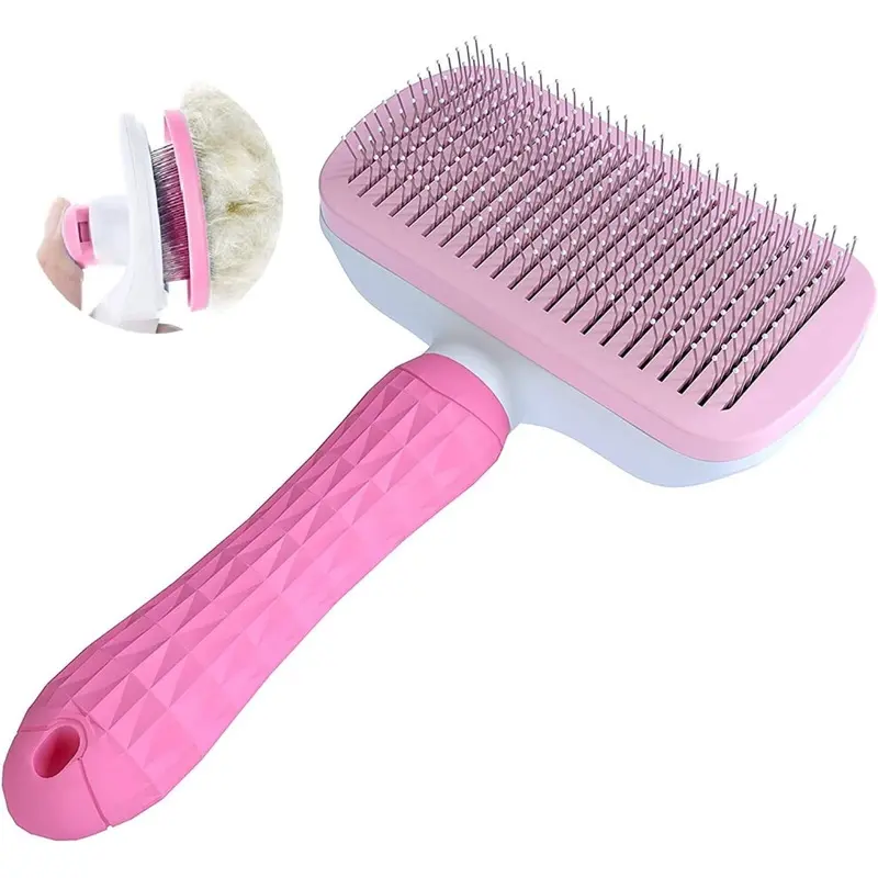 Pink (Original, ) Pet Brush Self-Cleaning Brush For Dogs And Cats, Pet Grooming Tools
