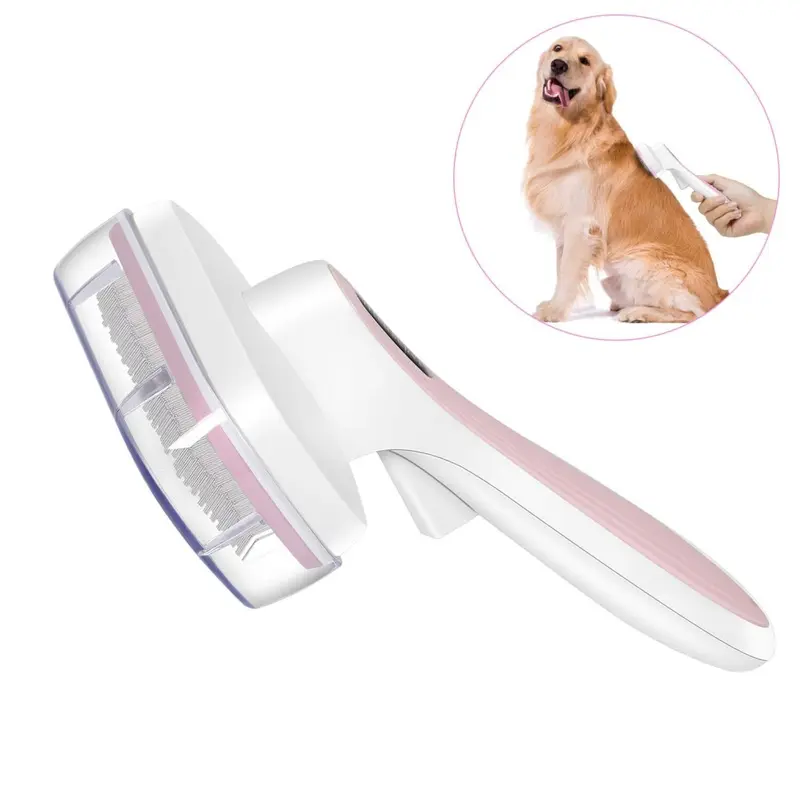 Self-cleaning brush for long or short-haired dogs and cats