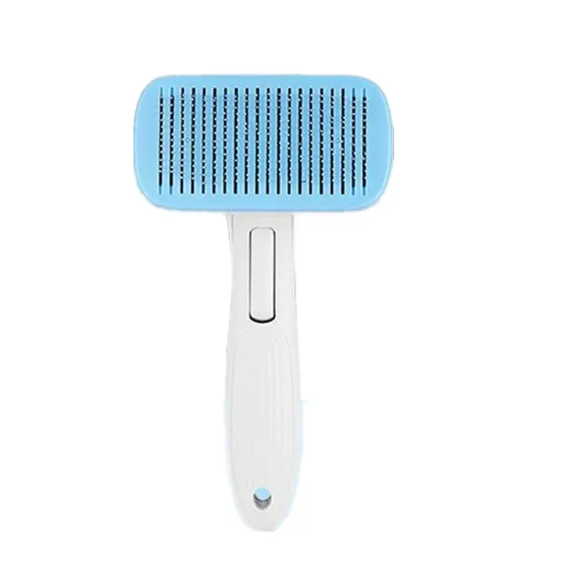 Blue Dog Comb Hairdressing Styling Self - Cleaning Self - Shedding Needle Comb Size 19.5