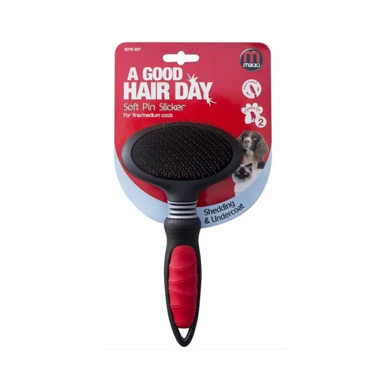 Mikki A Good Hair Day Soft Pin Slicker For Cats & Dogs ) Large