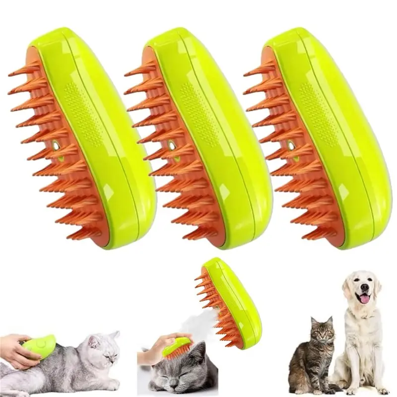 4-In-1 Steam Cat Brush For Massage & Tangles Size 1