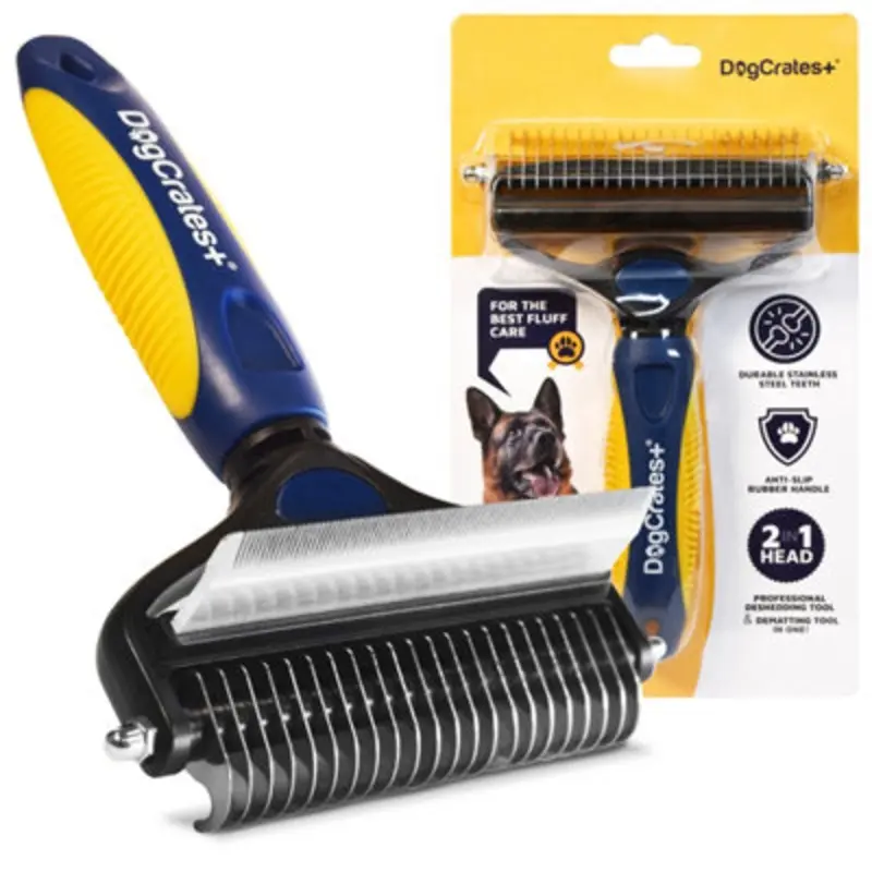 Dogcrates+ Professional Dual Dog Brush Bundle For Grooming, Deshedding, Dematting