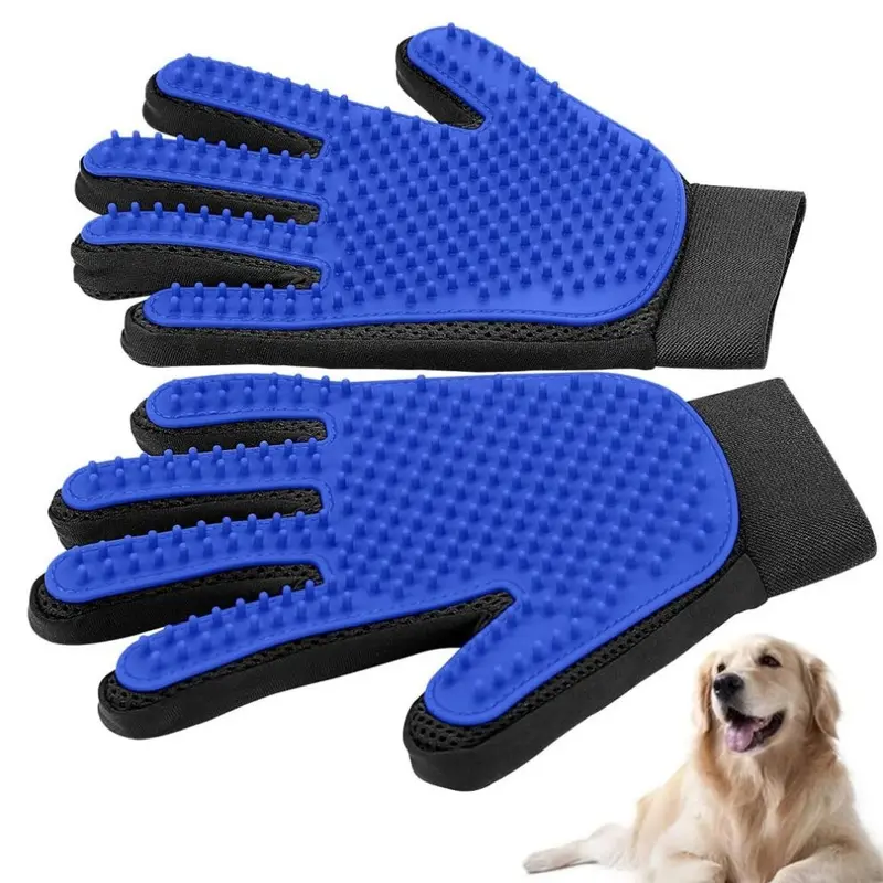 Ranpo Red (Red) A Pair Of Rubber Pet Dogs Cats Grooming Gloves