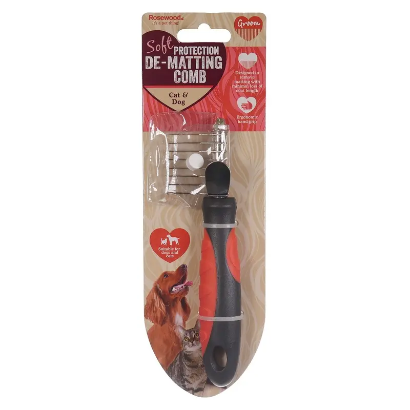 Rosewood Soft Protection De-Matting Comb for Dogs & Cats