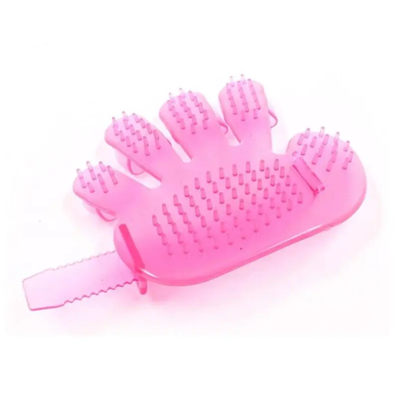 Dsport Pink 15Pcs Tpu Palm-Shaped Pet A Bath Massage Brush(Pink) Size 15