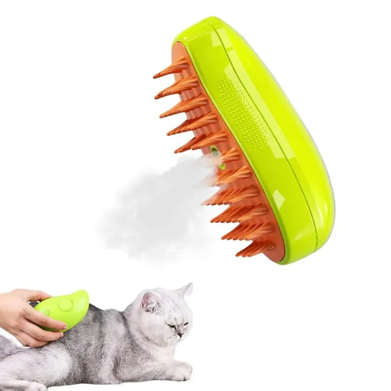 3 In1 Cat Steamy Brush,Cat Steamer Brush For Massage,Cat Hair Brush,100% New Size 3