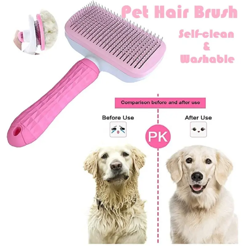 Bonivenshion Self Cleaning Slicker Brush For Dogs And Cats