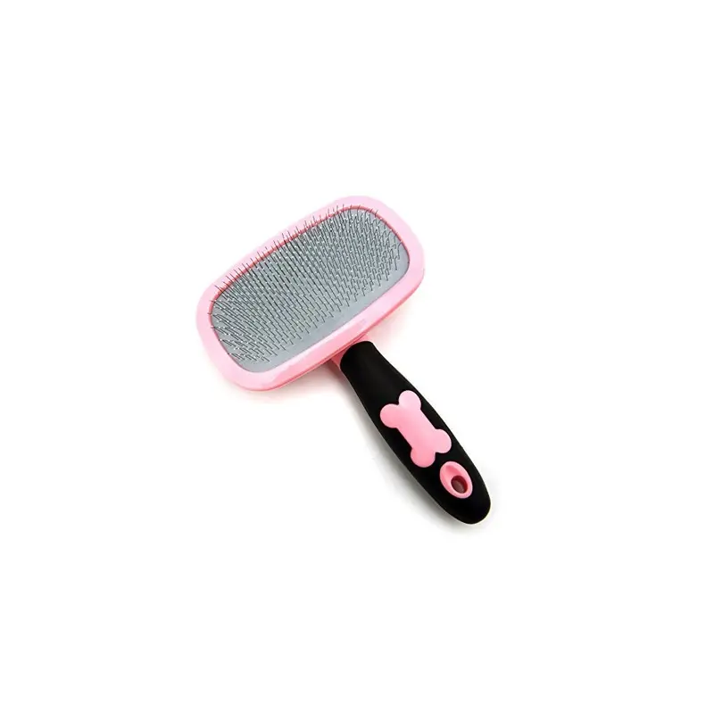 Zeuxo Pink Dog Brush, Pet Grooming Brush Hair Removal Tool - Small