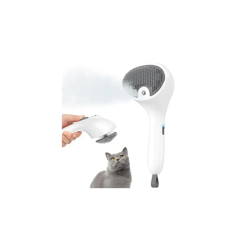 Euqvunn Steam Cat Brush, Release Button, Quiet, Rechargeable 21.5Cm