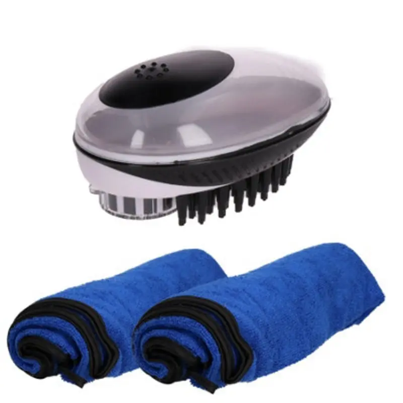 Ab Tools Blue Dog Grooming 2 In 1 Dog Bath And Groom Brush With 2 Xtowels 2In