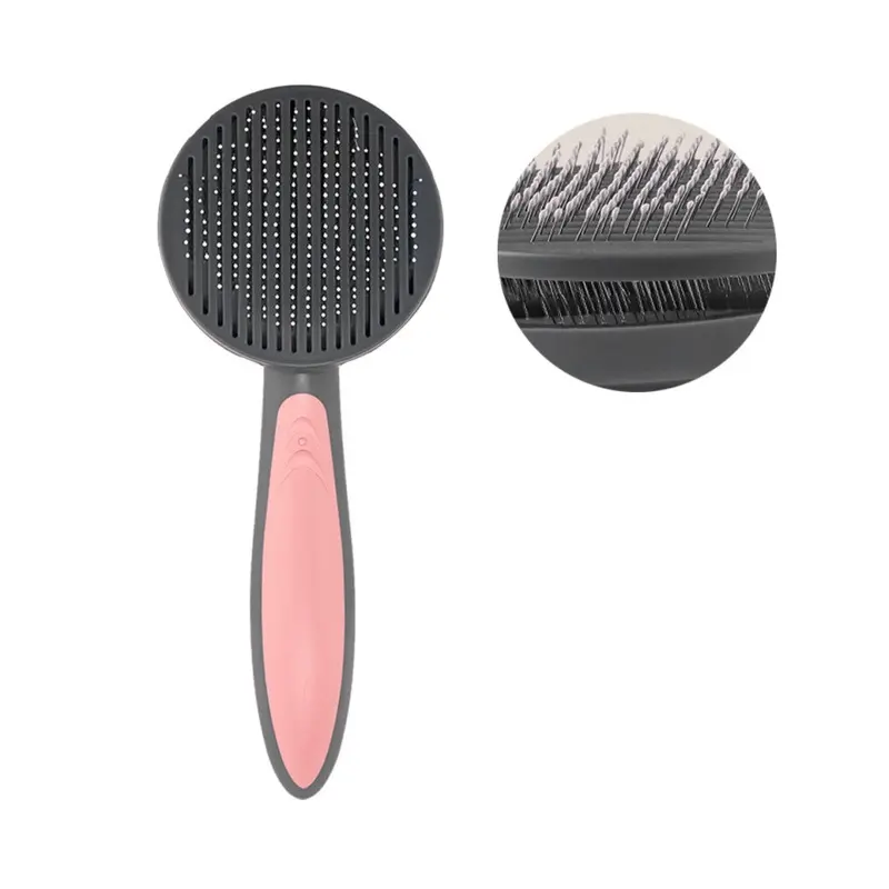 Zeuxo Pink/Green/Gray Pet Grooming Brush Dog Cat Hair Removal Massage Soft Brush